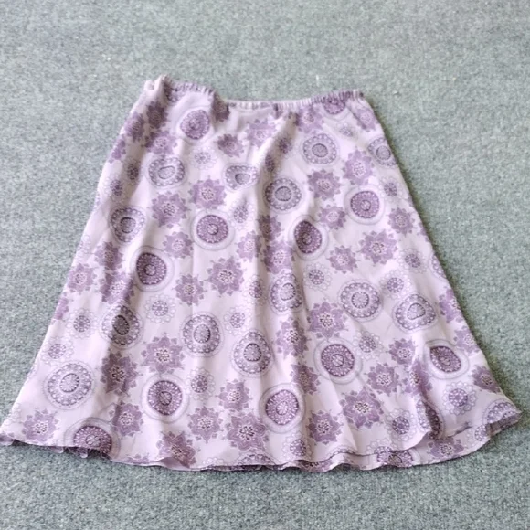 Express Lavender Floral A-Line Skirt - Picture 9 of 13